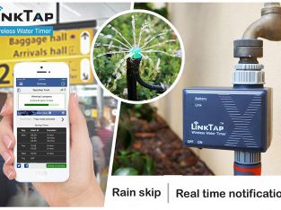 LinkTap Wireless Water Timer & Gateway, Cloud Controlled Tap Timer with Zigbee Technology, Greater Wireless Coverage than Wi-Fi, 2 Years Battery Life, Quick 2 Minutes Installation, Rain Skip