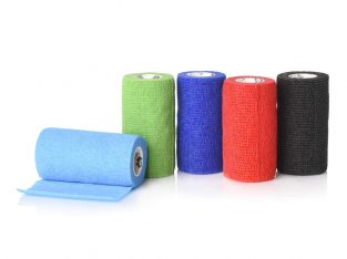 Roll over image to zoom in Vet Wrap Cohesive Bandage – 10cm X 4.5m Self Adhesive Bandages. 5 Rolls in 5 Colour