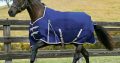 WeatherBeeta ComFiTec Essential 50g Lightweight Standard Neck Turnout Rug Navy/Silver/Red