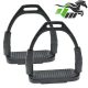 YNR ® Flexible Safety Stirrups Horse Riding Bendy Irons S. Steel Black 4.75