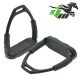 YNR ® Flexible Safety Stirrups Horse Riding Bendy Irons S. Steel Black 4.75