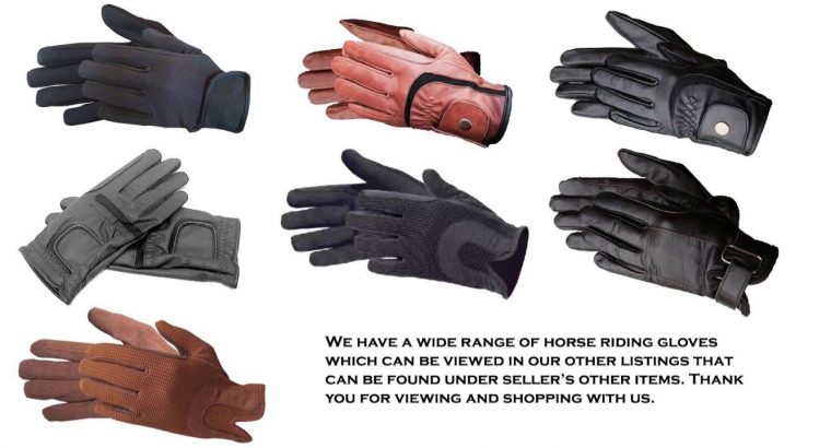 Horse Riding Gloves Ladies Dublin Track Fabric Gloves Leather