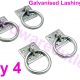 4 x Galvanised TIE RING Horse Stable Haynet Lashing Ring Equestrian 5105G